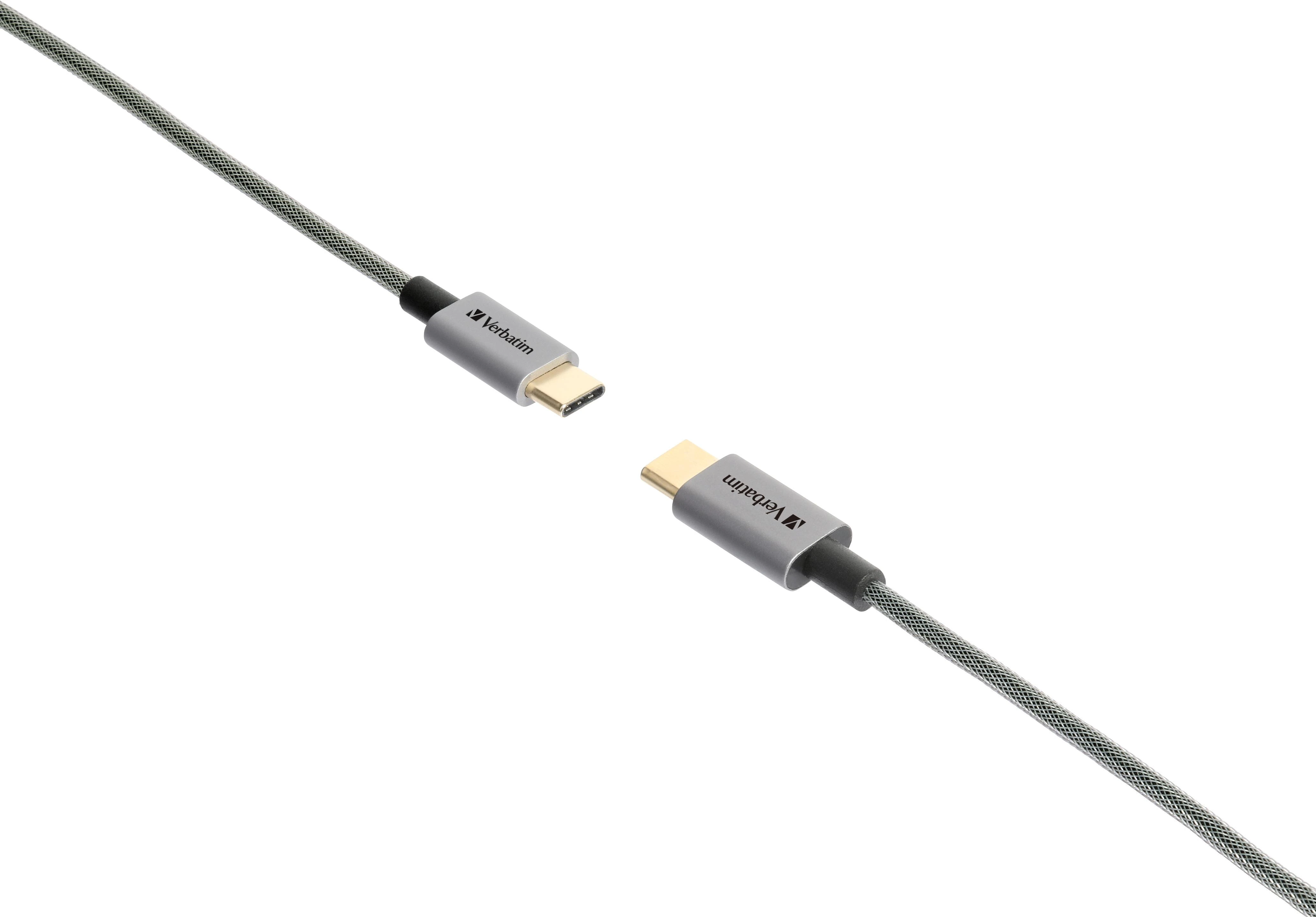 Kabelis USB Verbatim USB-C - USB-C 2 m Pilka (65054)