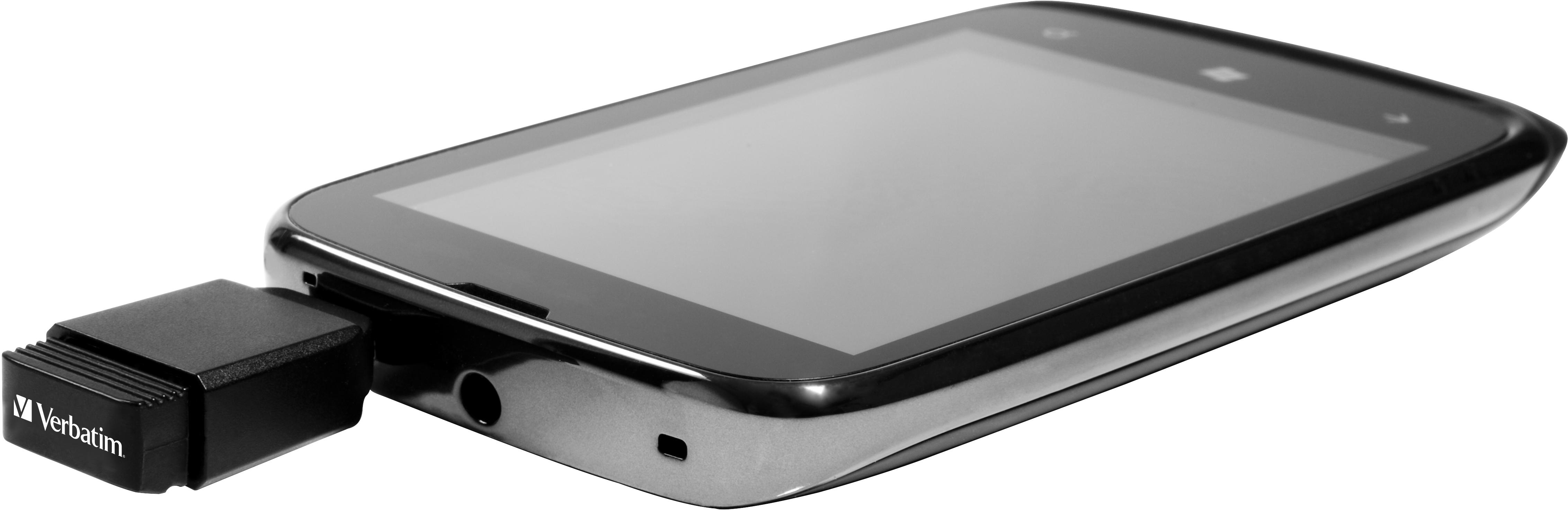 USB atmintis Verbatim 32GB, su OTG adapteriu, juoda / V49822