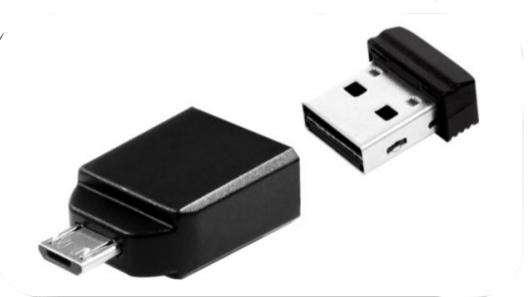 USB atmintis Verbatim 32GB, su OTG adapteriu, juoda / V49822