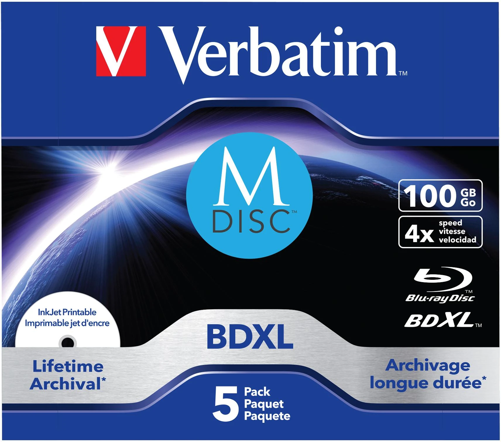 Verbatim 43834 neįrašytas „Blu-Ray“ diskas BDXL 100 GB 5 vnt