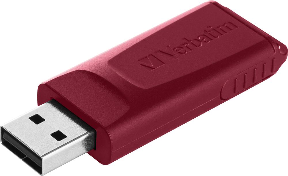 Verbatim USB atmintinė, USB 2.0, 32GB, Slider, mėlyna, raudona, 49327, USB A, usb su ištraukiama jungtimi. 2 vnt