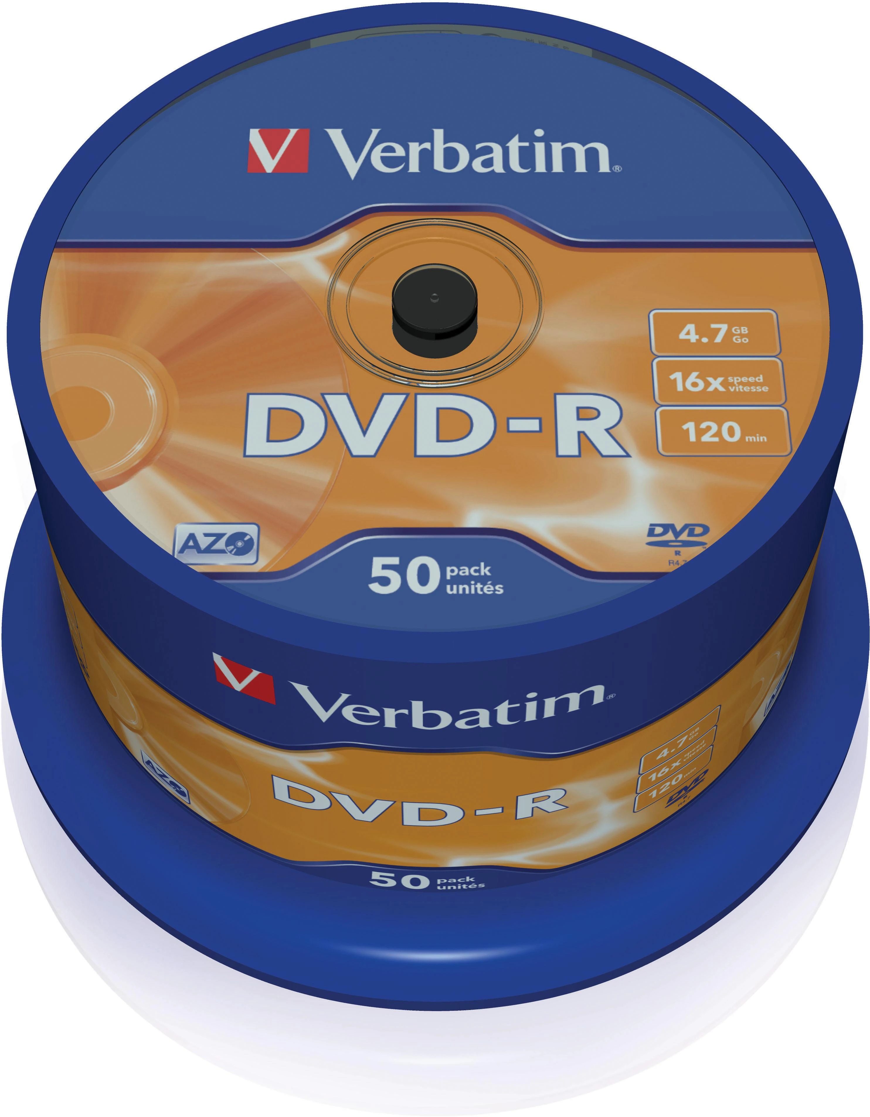DVD-R Verbatim [ torto dėžutė 50 | 4,7 GB | 16x | matinis sidabrinis ]