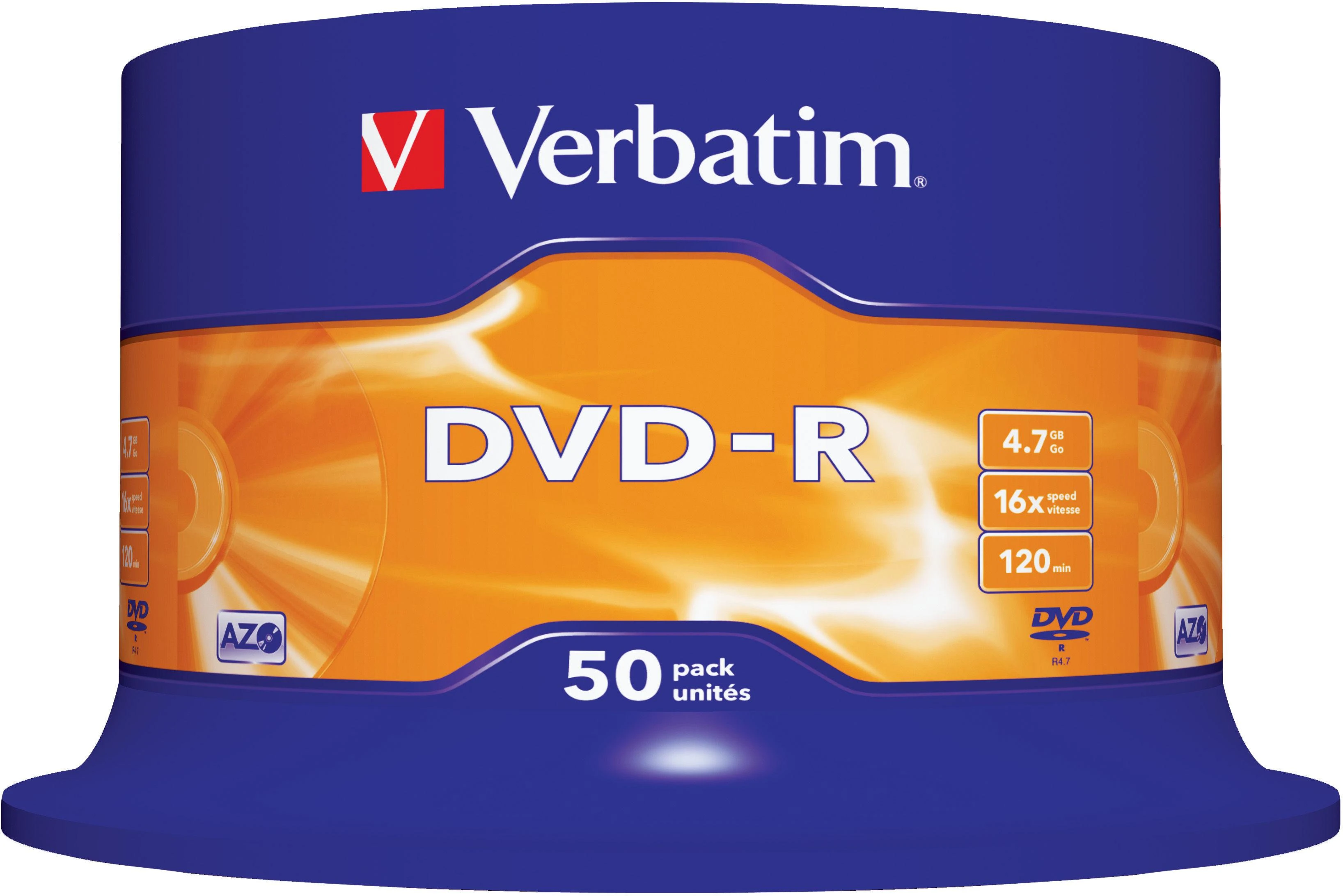 DVD-R Verbatim [ torto dėžutė 50 | 4,7 GB | 16x | matinis sidabrinis ]