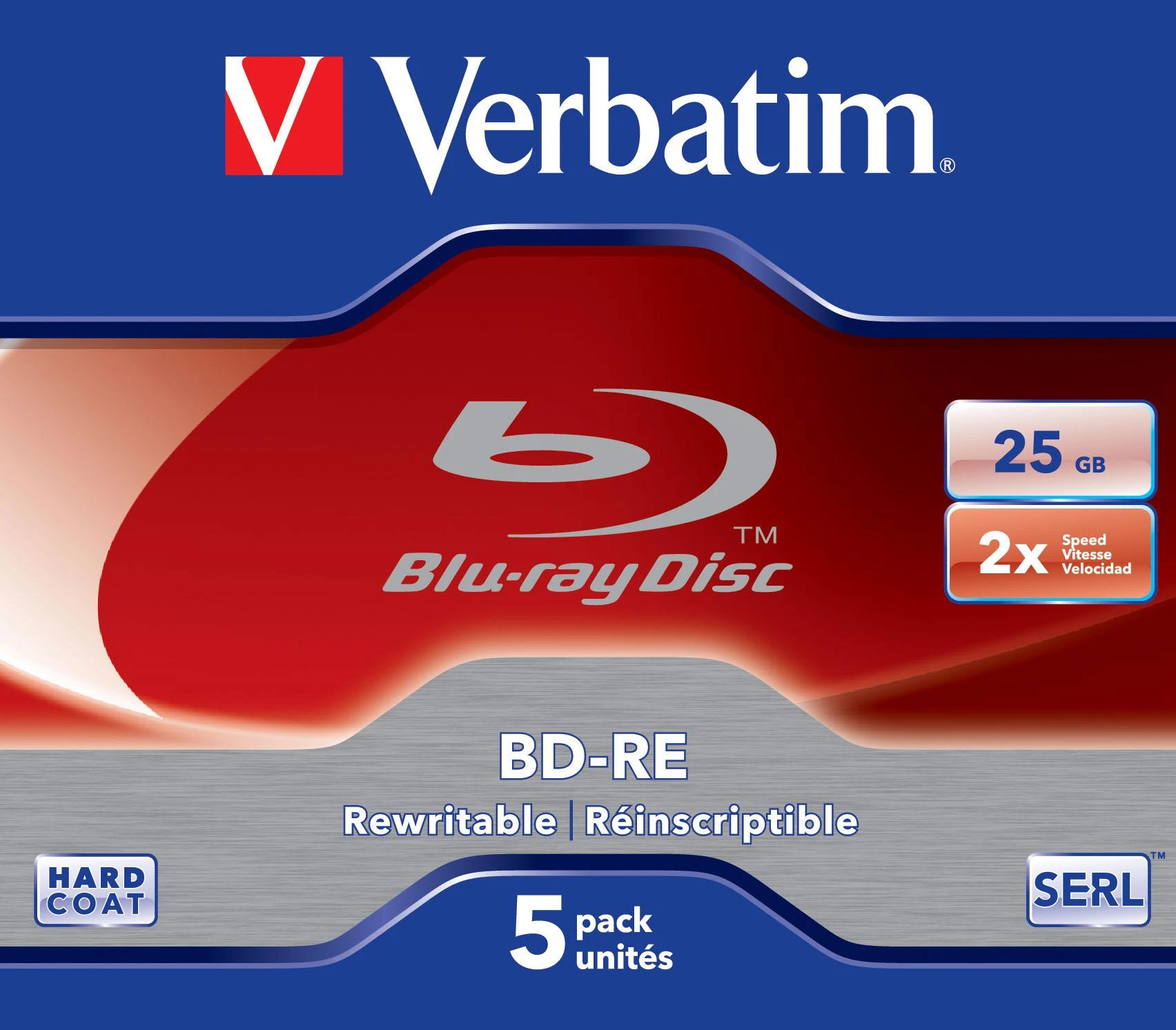Verbatim (43615) BluRay BD-RE SL Verbatim 25GB, 2x 5 v/pak.