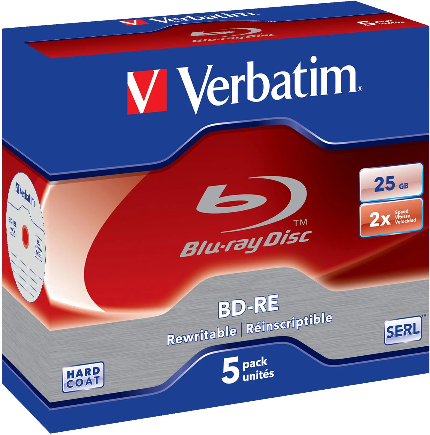 Verbatim (43615) BluRay BD-RE SL Verbatim 25GB, 2x 5 v/pak.