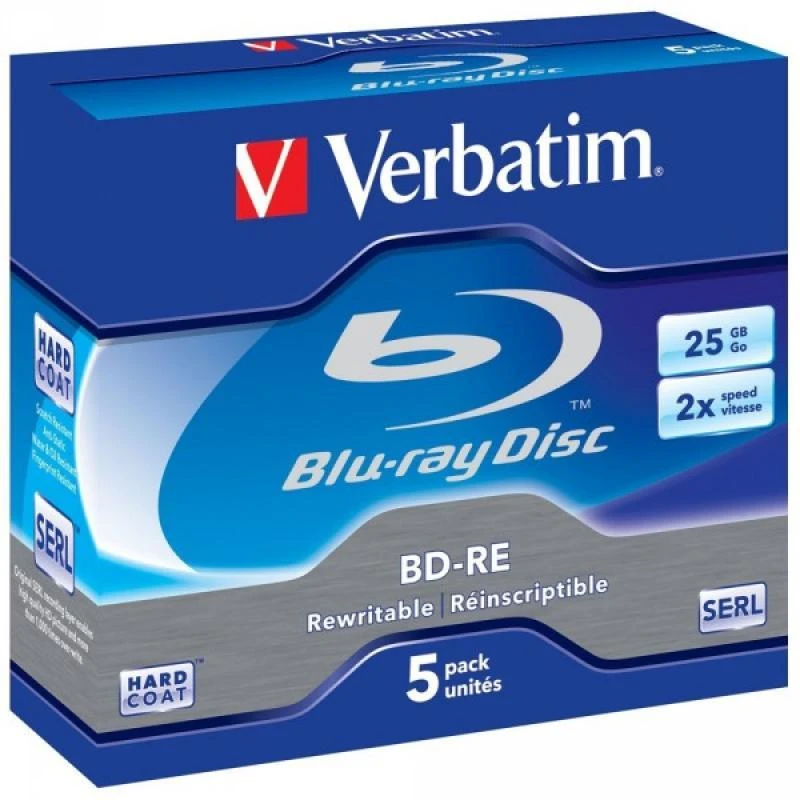 Verbatim (43615) BluRay BD-RE SL Verbatim 25GB, 2x 5 v/pak.