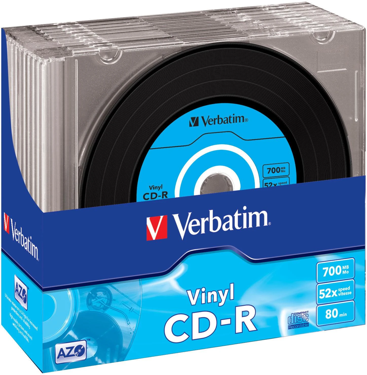 Verbatim CD-R AZO Data Vinyl 700 MB 10 vnt, modelis - ‎43426, žema