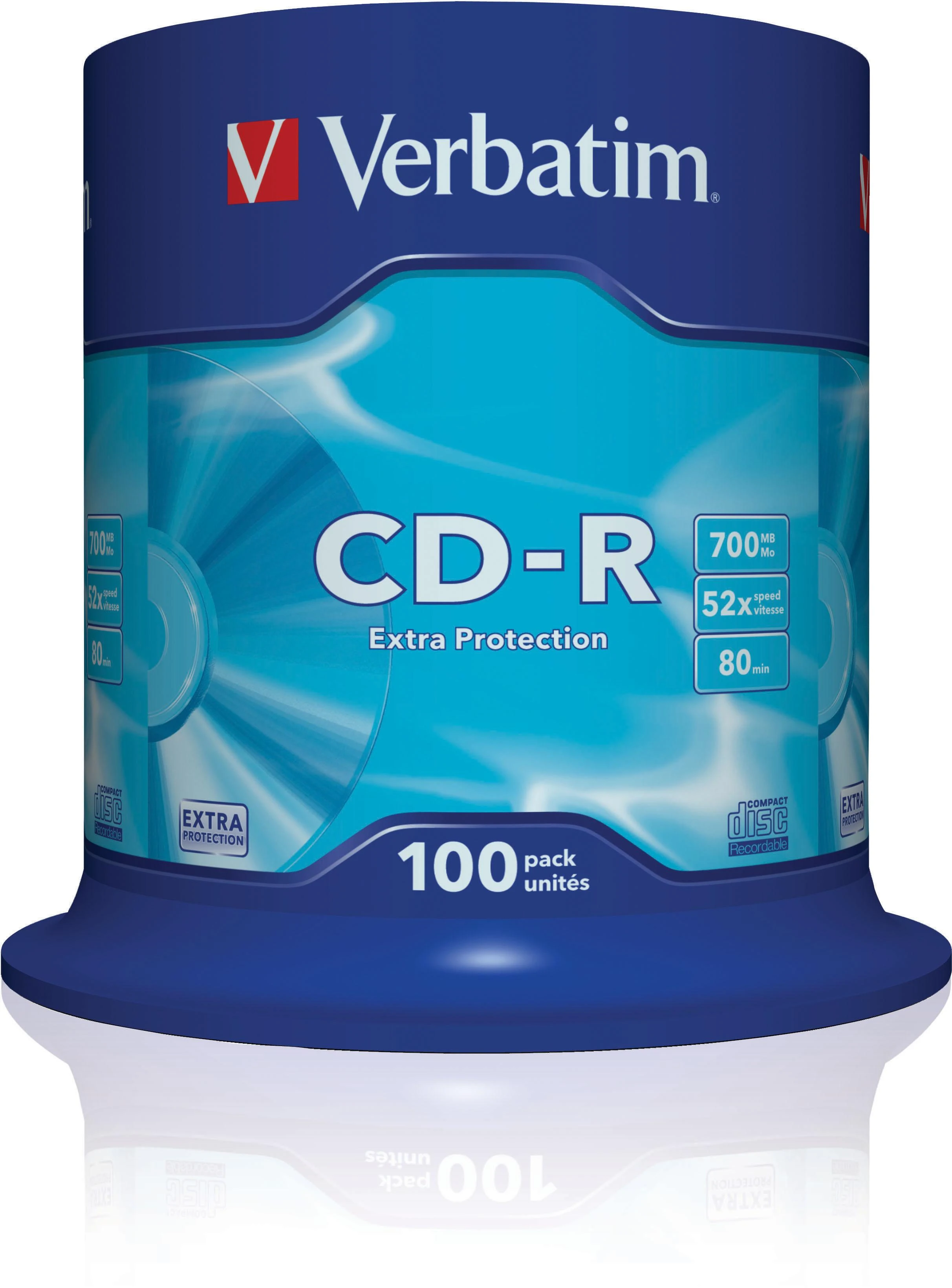 Kompaktinis diskas Verbatim CD-R 52x 700MB Extra protection 100 vnt.