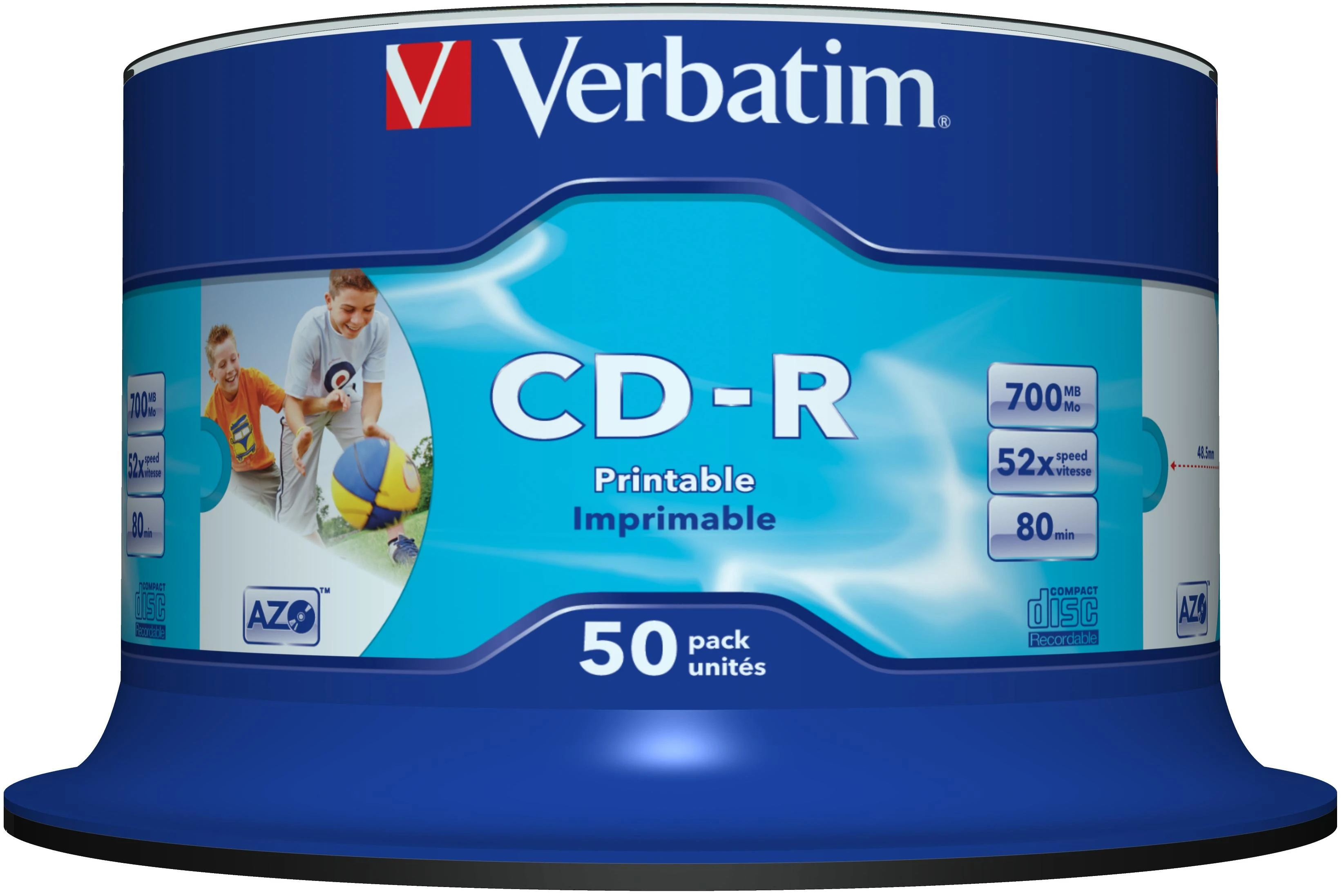 Verbatim CD-R AZO platus rašalinis spausdintuvas, spausdinamas be ID 700 MB 50 vnt