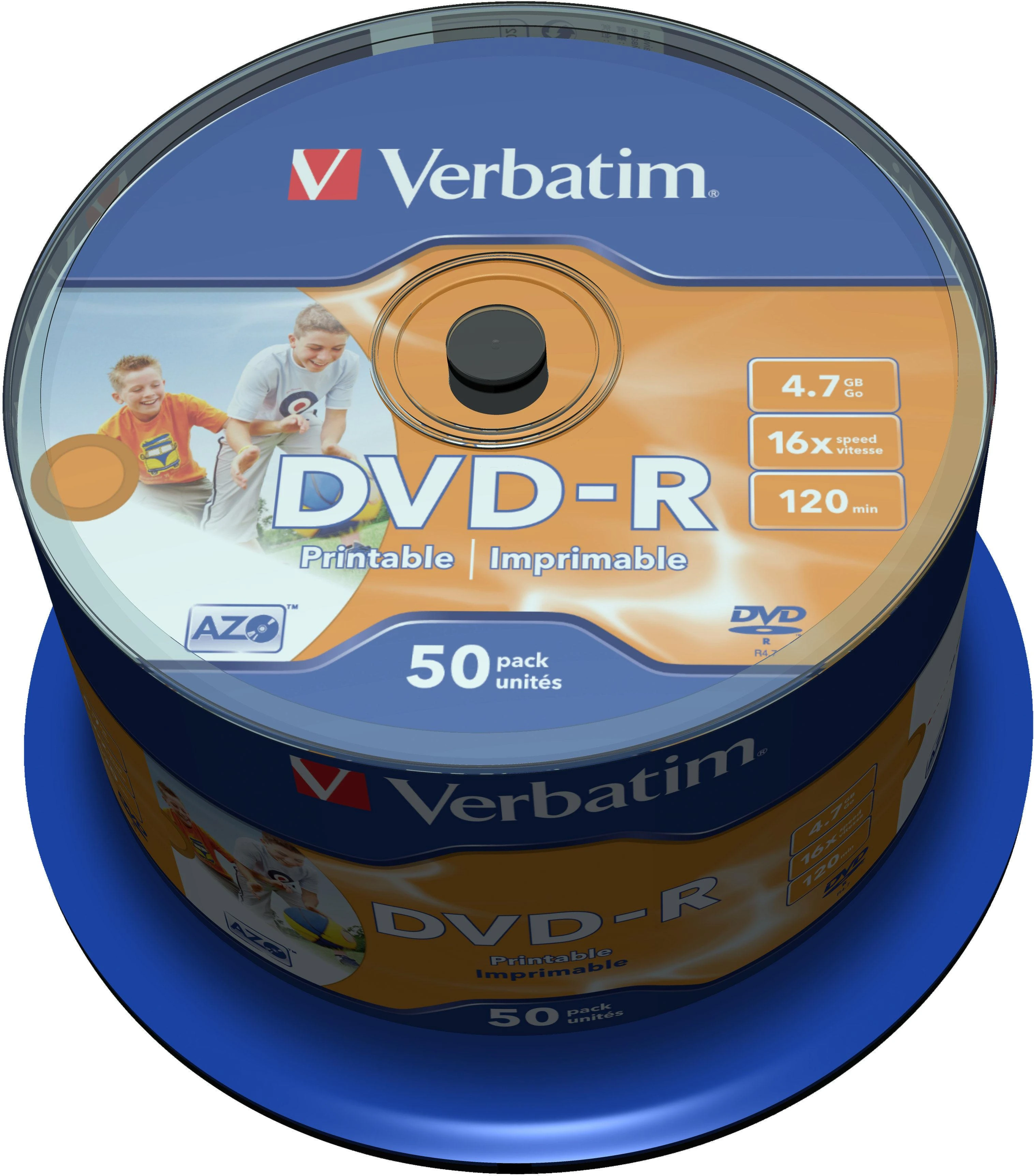 Verbatim DVD-R 50 vienetų pakuotė su dangteliu