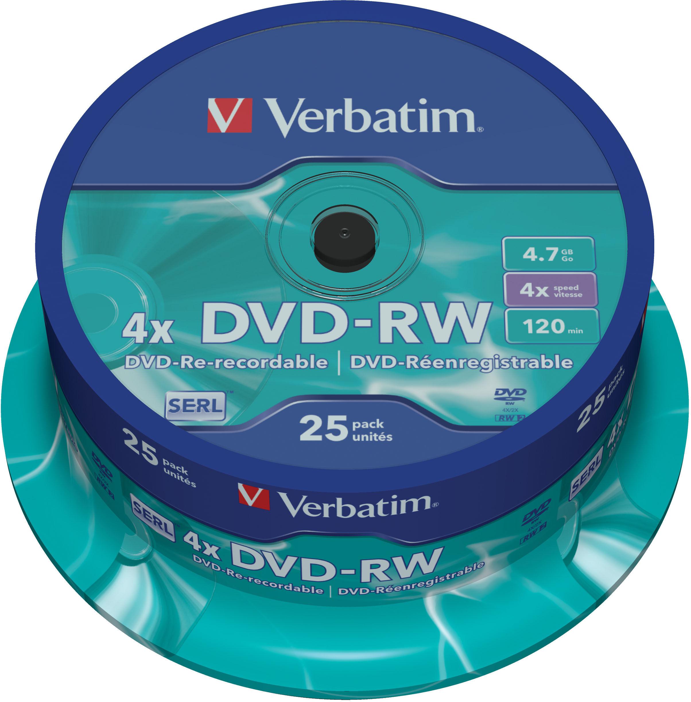 Verbatim (43639) DVD-RW rietuvė 4.7GB 25vnt.