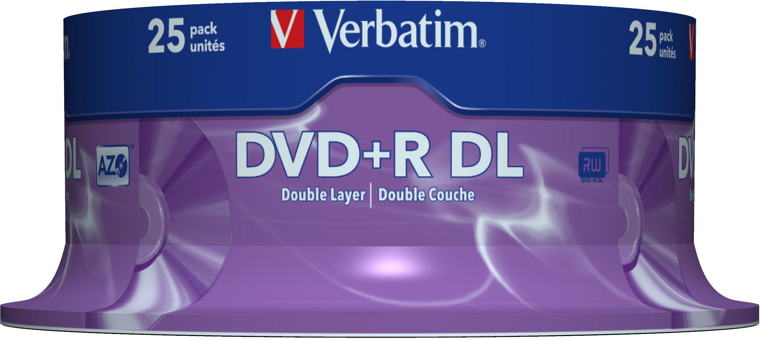 Verbatim DVD+R Double Layer 8x Matt Sidabrinis 25pk Spindle 8,5 GB DVD+R DL 25 vnt