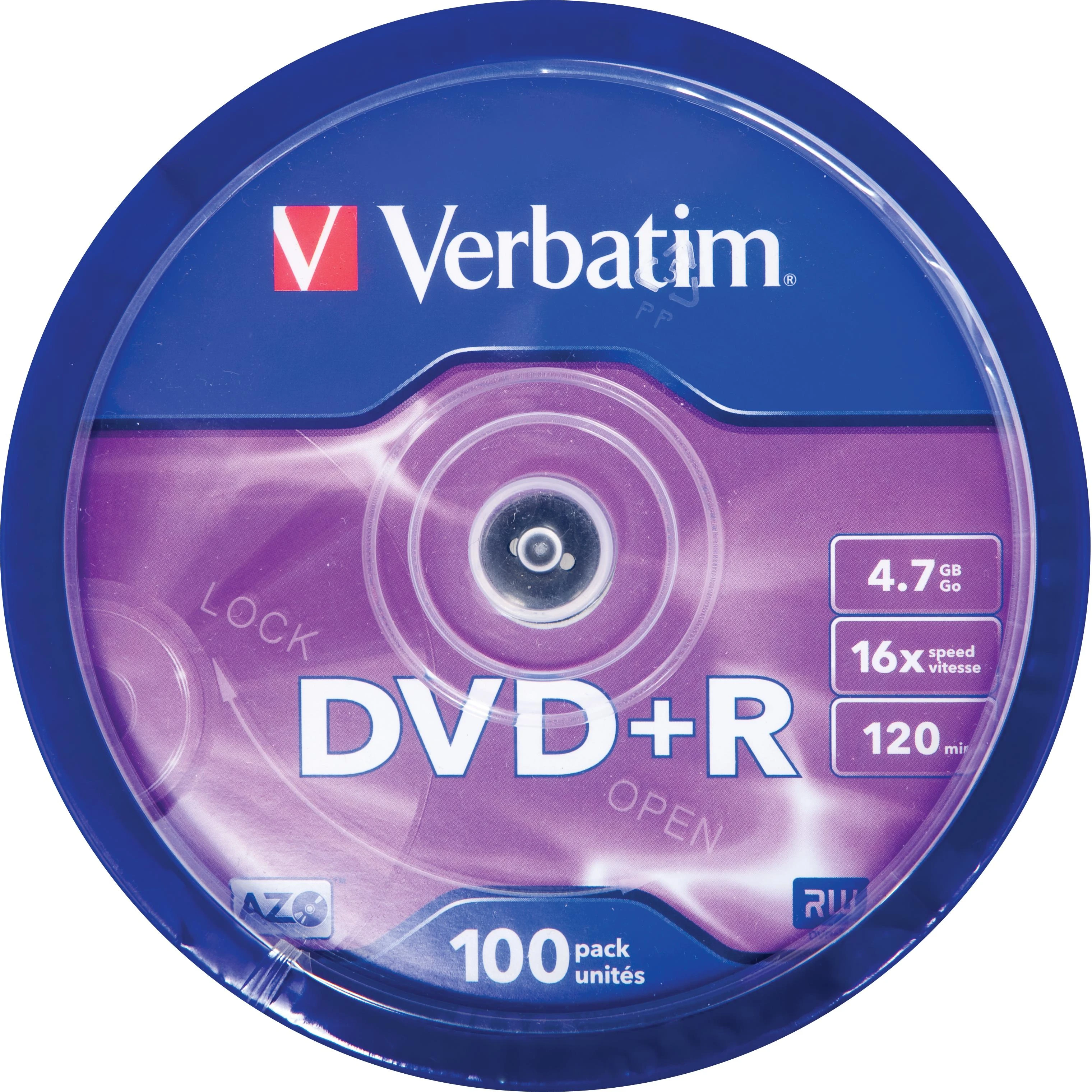 Verbatim DVD+R 100 vnt. pakuotė