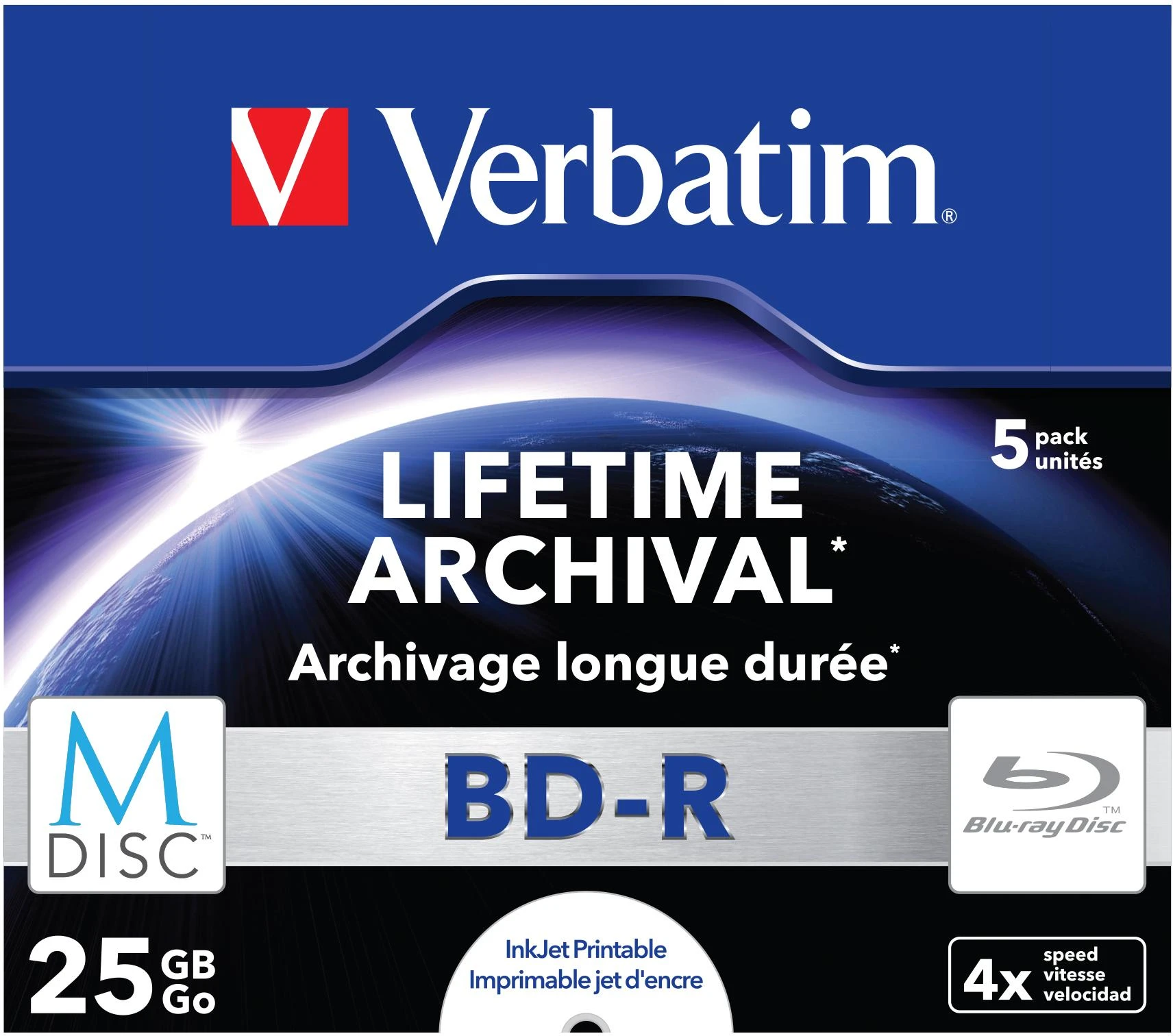 Verbatim M-Disc 25GB BD-R pakuotė
