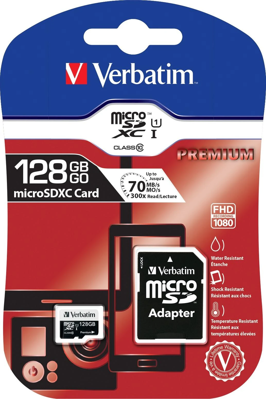 Verbatim 128GB Micro SDXC kortelė su adapteriu pakuotėje