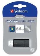 Verbatim PinStripe USB atmintukas 64 GB USB A tipo 2.0 Juoda
