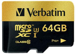 Atminties kortelė Tab Verbatim Pro + Micro SDXC 64 GB klasė 10 UHL- / U1 (44034)