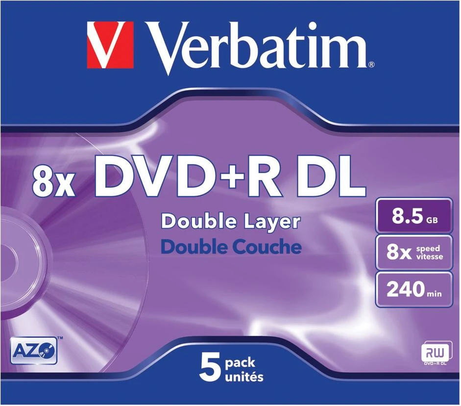 Verbatim DVD+R DL 5 vienetų pakuotės viršelis