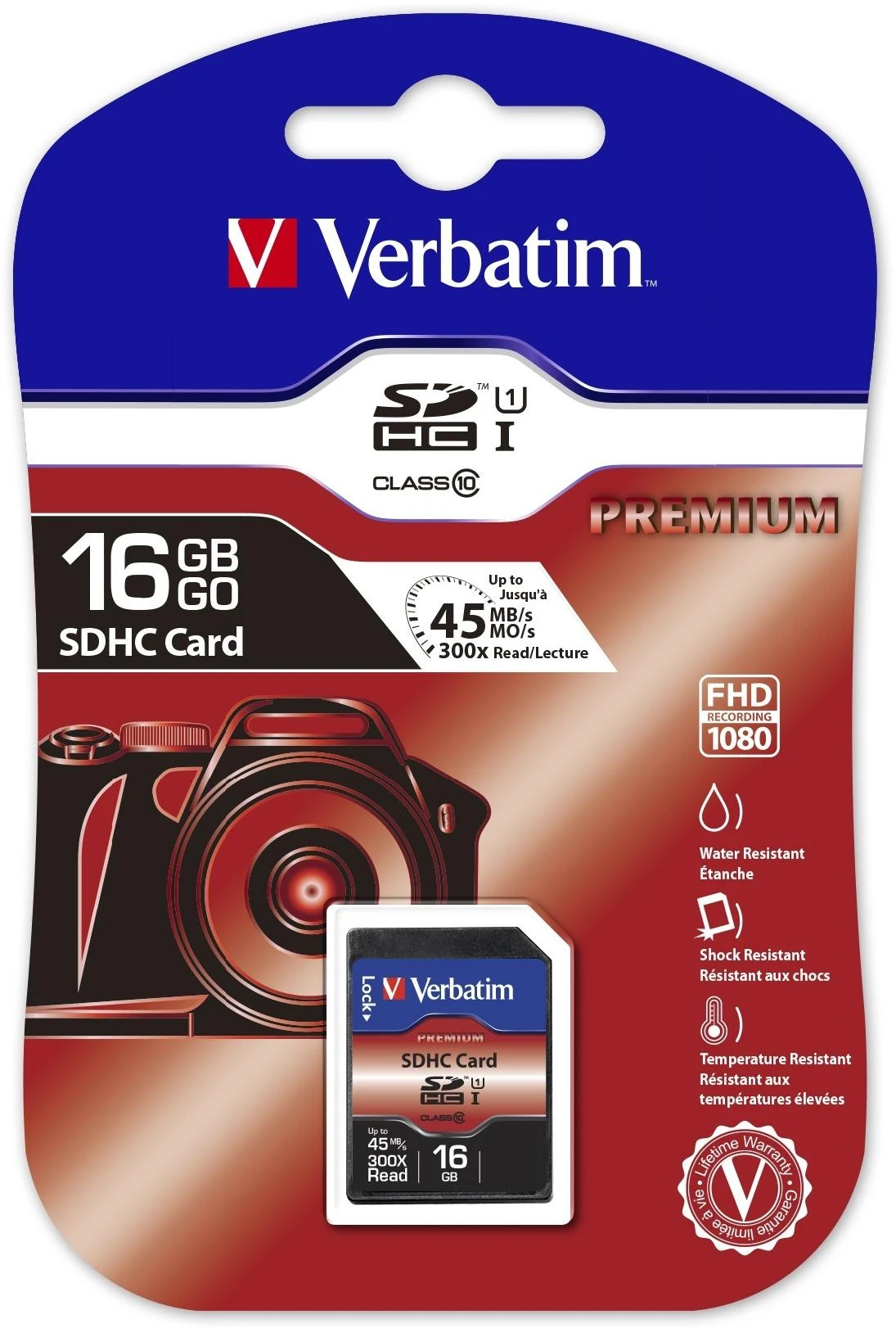 Verbatim 16GB SDHC kortelė pakuotėje