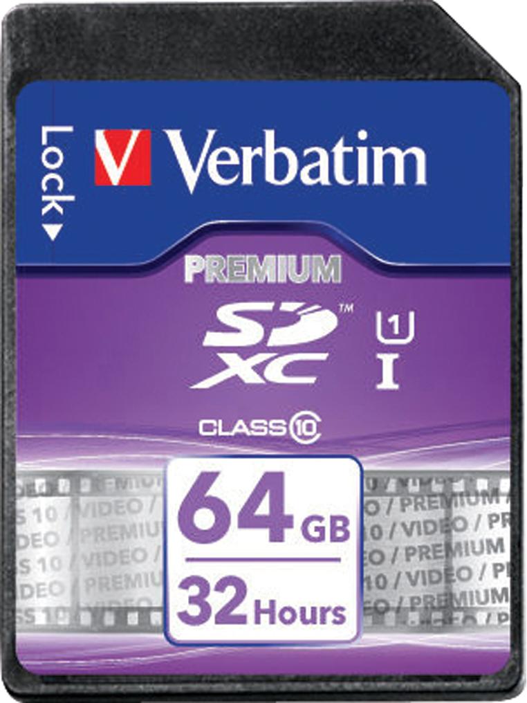 Atminties kortelė Verbatim kortelė Premium U1 SDXC 64GB V10 juodos spalvos 44024