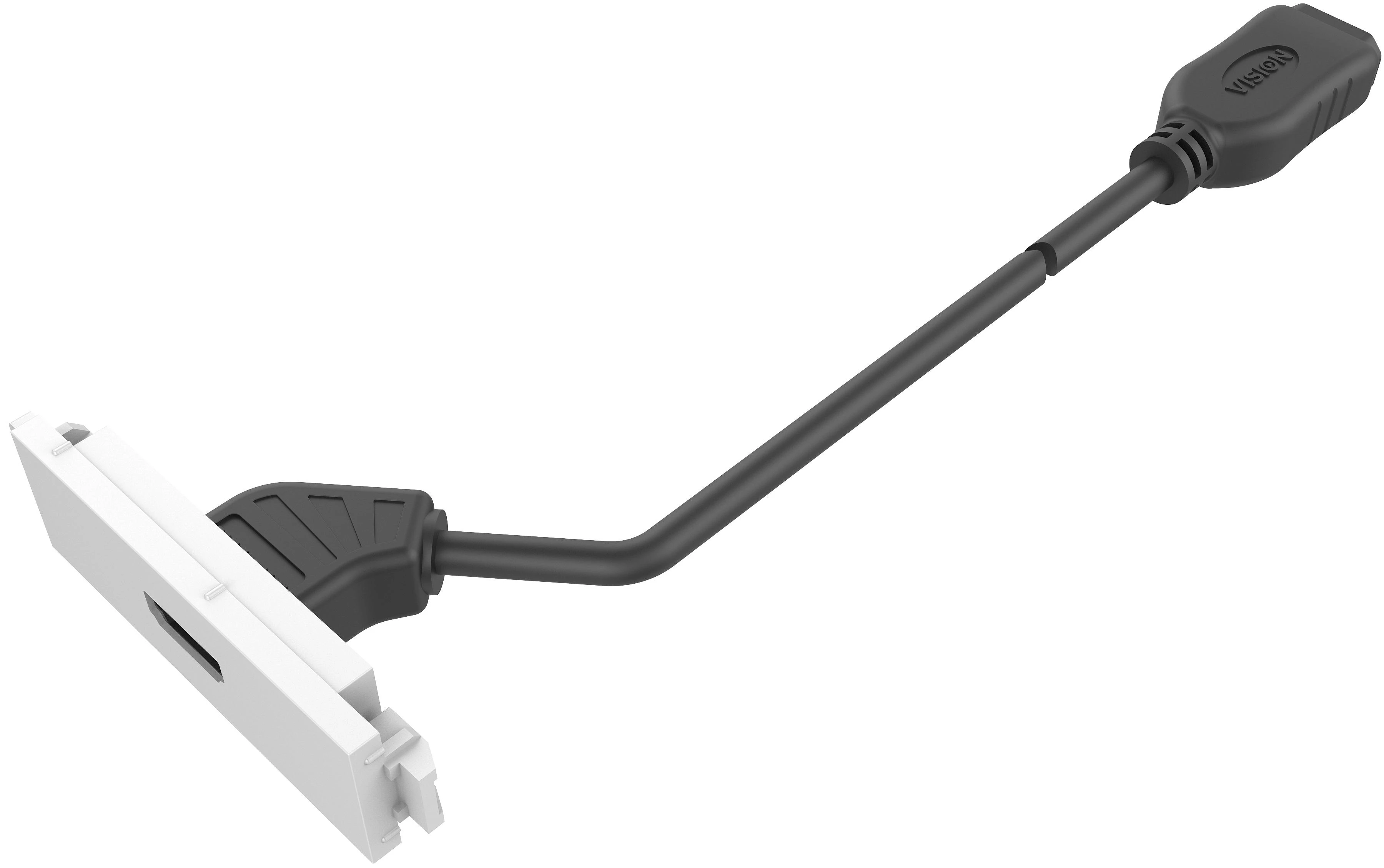 Vision HDMI laidas su baltu sienos moduliu