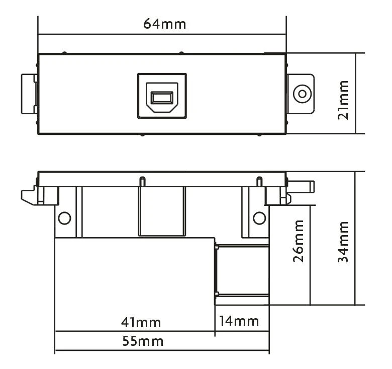 Vision TC3 USBB - USB - Baltas - 64 mm - 34 mm - 21 mm
