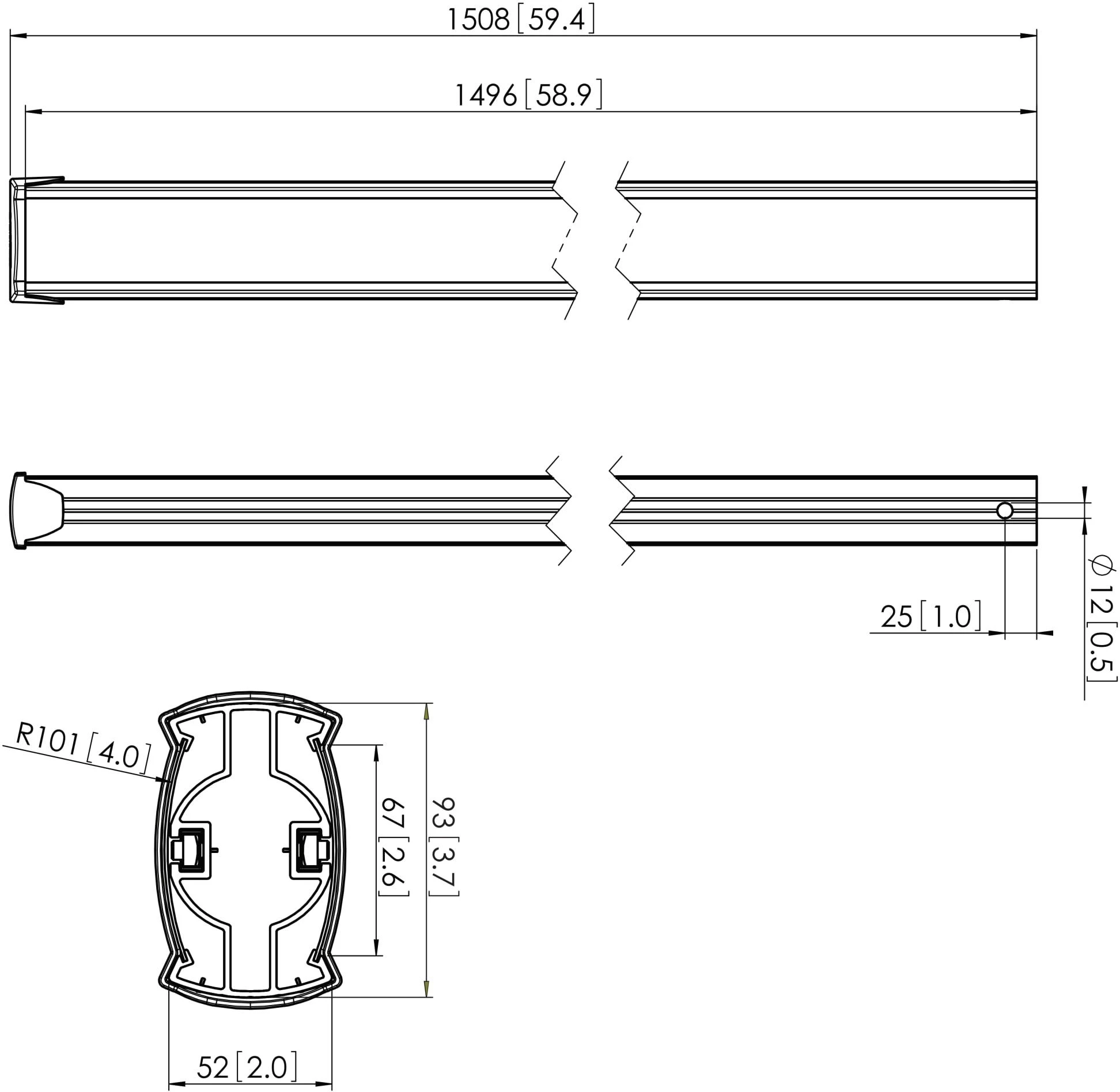 Laikiklis Vogels | Kita | PUC2515 stulpas didelis CONNECT-IT 1500 mm ilgio | Didžiausias svoris (keliamoji galia) 80 kg | Juodas
