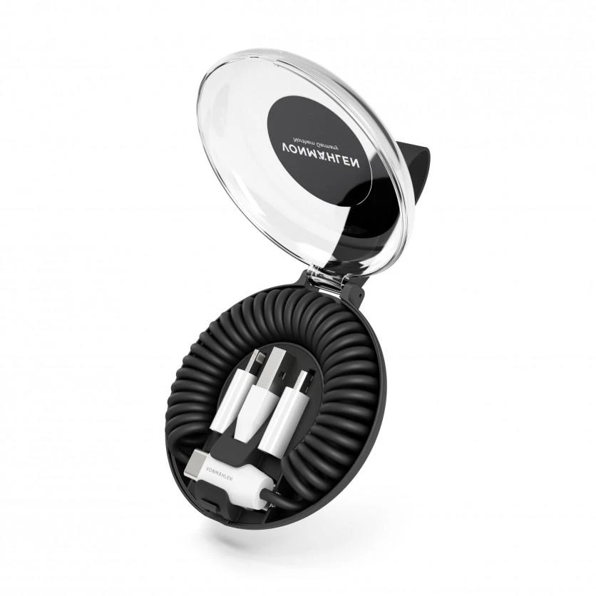 Kabelis USB Vonmählen USB-A + USB-C - USB-C + Lightning 0.75 m Juodas (ALC00001)