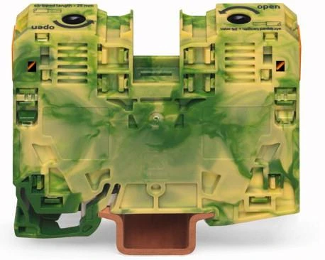 Wago 2 laidų praėjimo jungtis 16x86mm geltona ir žalia - 285-137