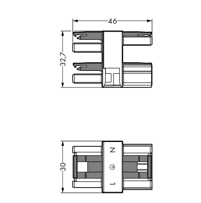 Wago 3 krypčių skirstytuvas 1x kištukas / 3x juoda lizdas (770-607)