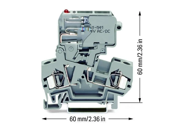 Wago 4mm2 pilkoji saugiklių jungtis 10A 5x 20mm (281-611 / 281-541)