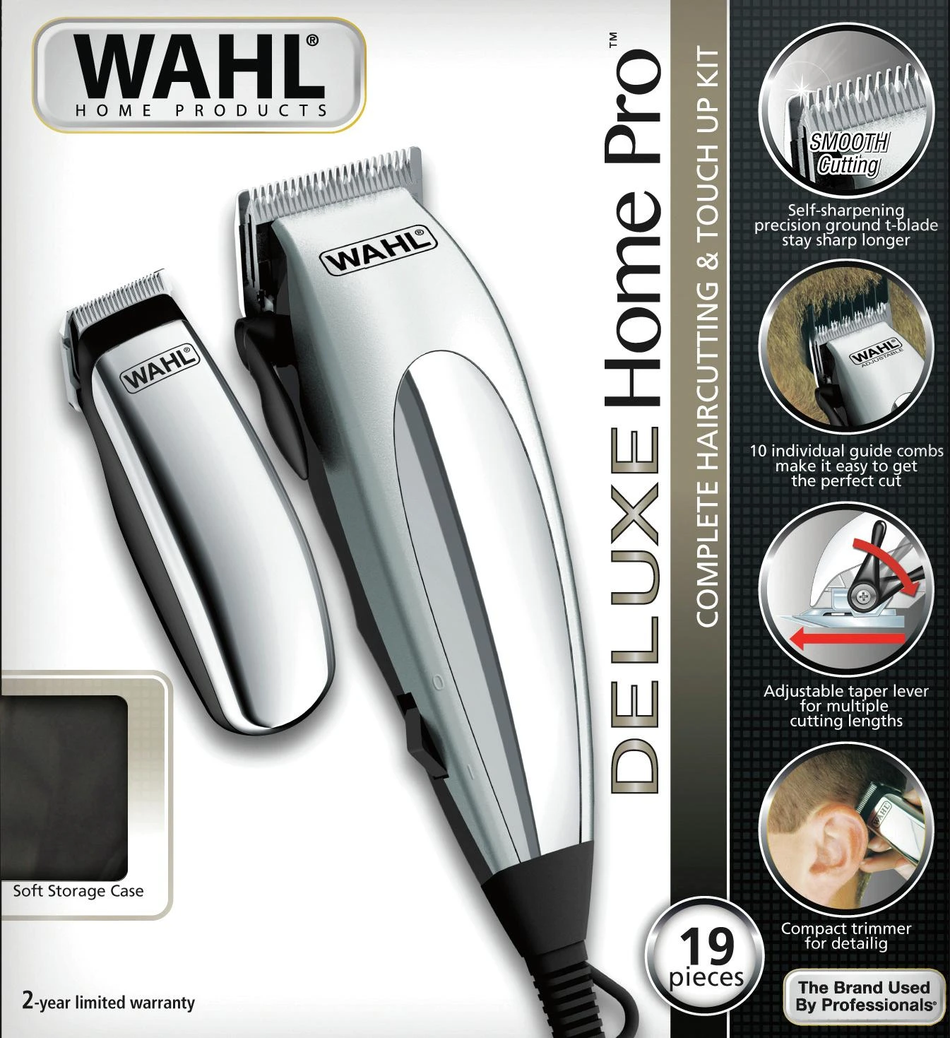 Barzdaskutė Plaukų kirpimo mašinėlė ir belaidė kantavimo mašinėlė Wahl Home Deluxe Pro Complete Haircutting Kit 79305-1316