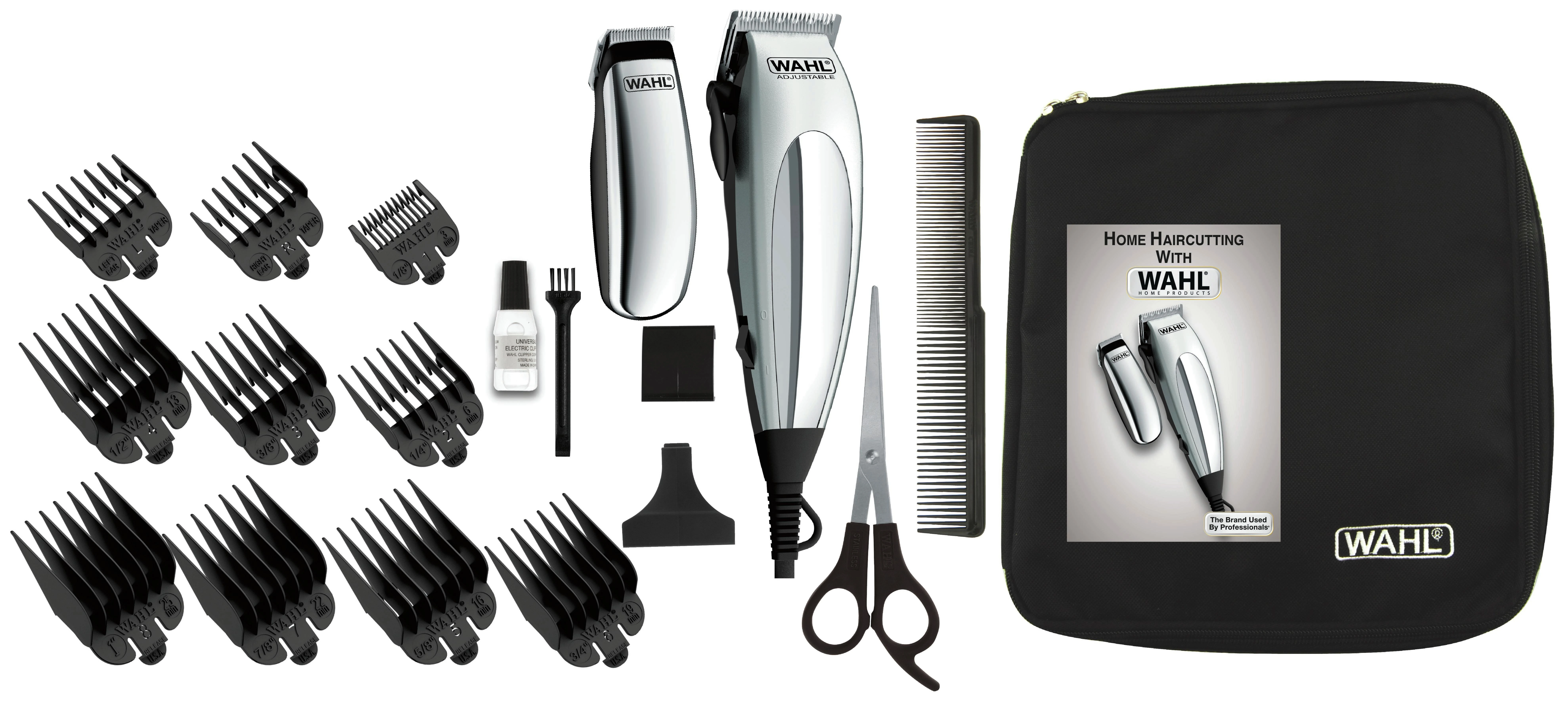 Barzdaskutė Plaukų kirpimo mašinėlė ir belaidė kantavimo mašinėlė Wahl Home Deluxe Pro Complete Haircutting Kit 79305-1316