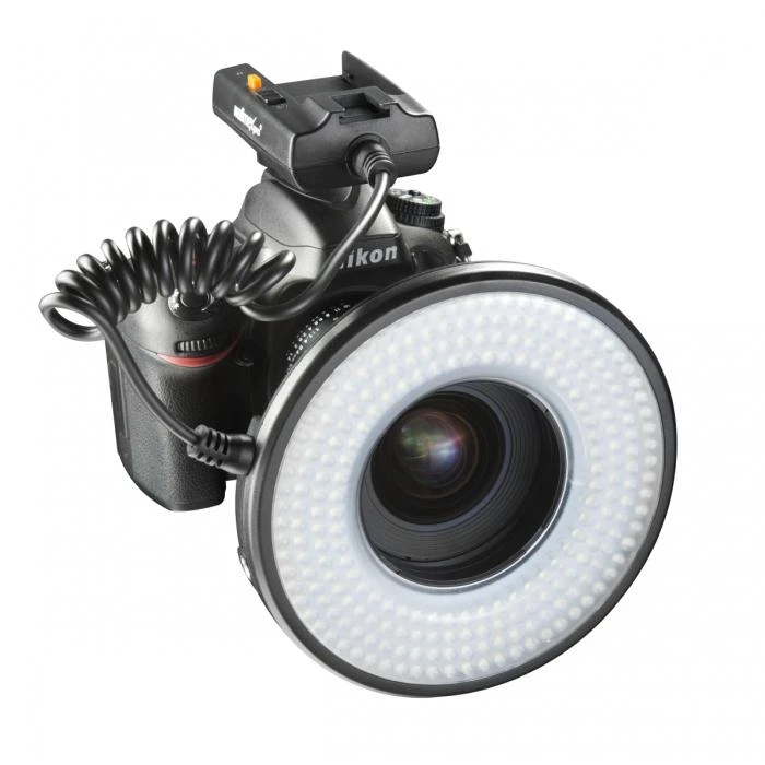 Walimex FGRYB 10 cm RGB LED žiedinė lempa su statyvu, reguliuojama spalva ir ryškumu, modelis MJ26, tinka makiažui, fotografijai, vaizdo įrašams, selfiams