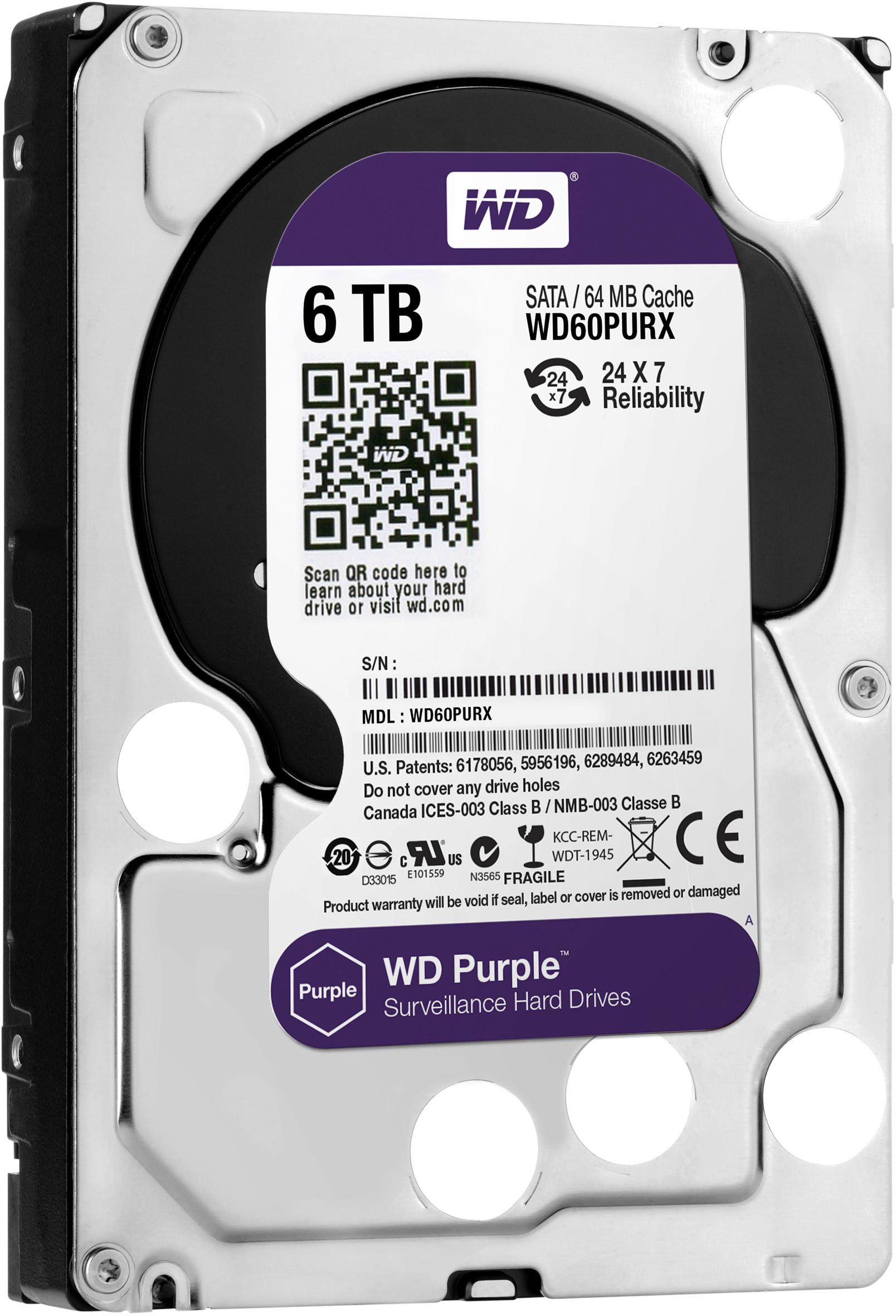 Western Digital Dysk WD Violetinė 6TB 3.5" SATA III (WD60PURX)