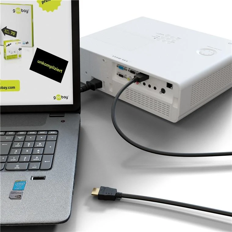 Goobay 0,5 m didelės spartos HDMI laidas su eternetu [4K (2160p), ARC]