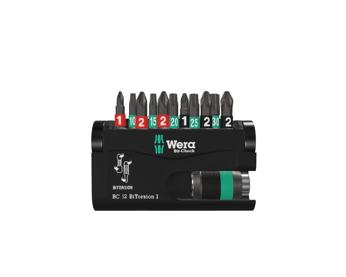 Antgalių komplektas Bit-Check 12 BiTorsion 1, 12vnt, Wera