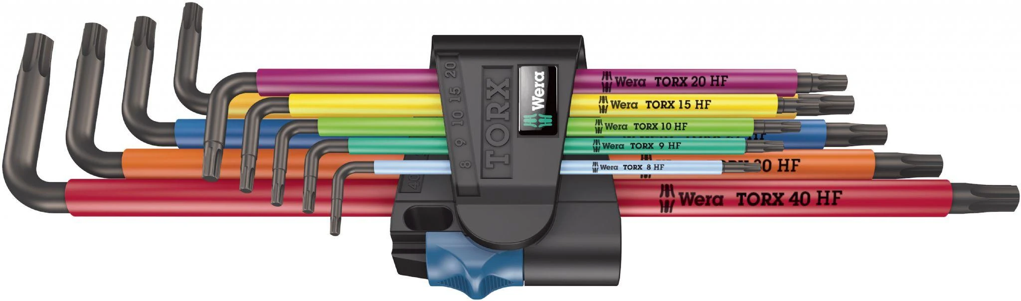 Wera 967/9 Multicolour ilgų TORX raktų rinkinys (TX8-TX40, 9 dalių)