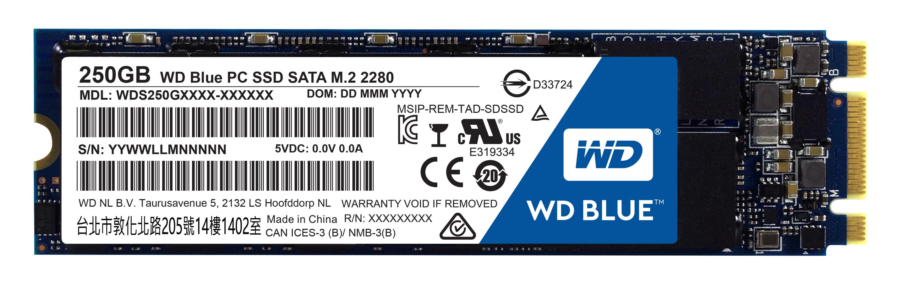 Sandisk Dysk SSD WD Mėlyna 250GB M.2 2280 SATA III (WDS250G1B0B)