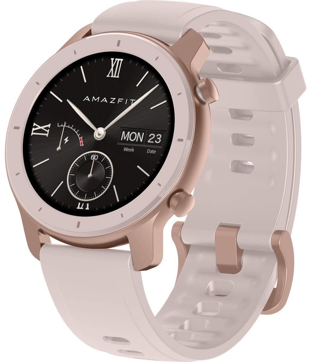 Išmanusis laikrodis Amazfit GTR, Rausvojo aukso spalvos apvadas su rožinės  spalvos silikoniniu dirželiu | Varle.lt