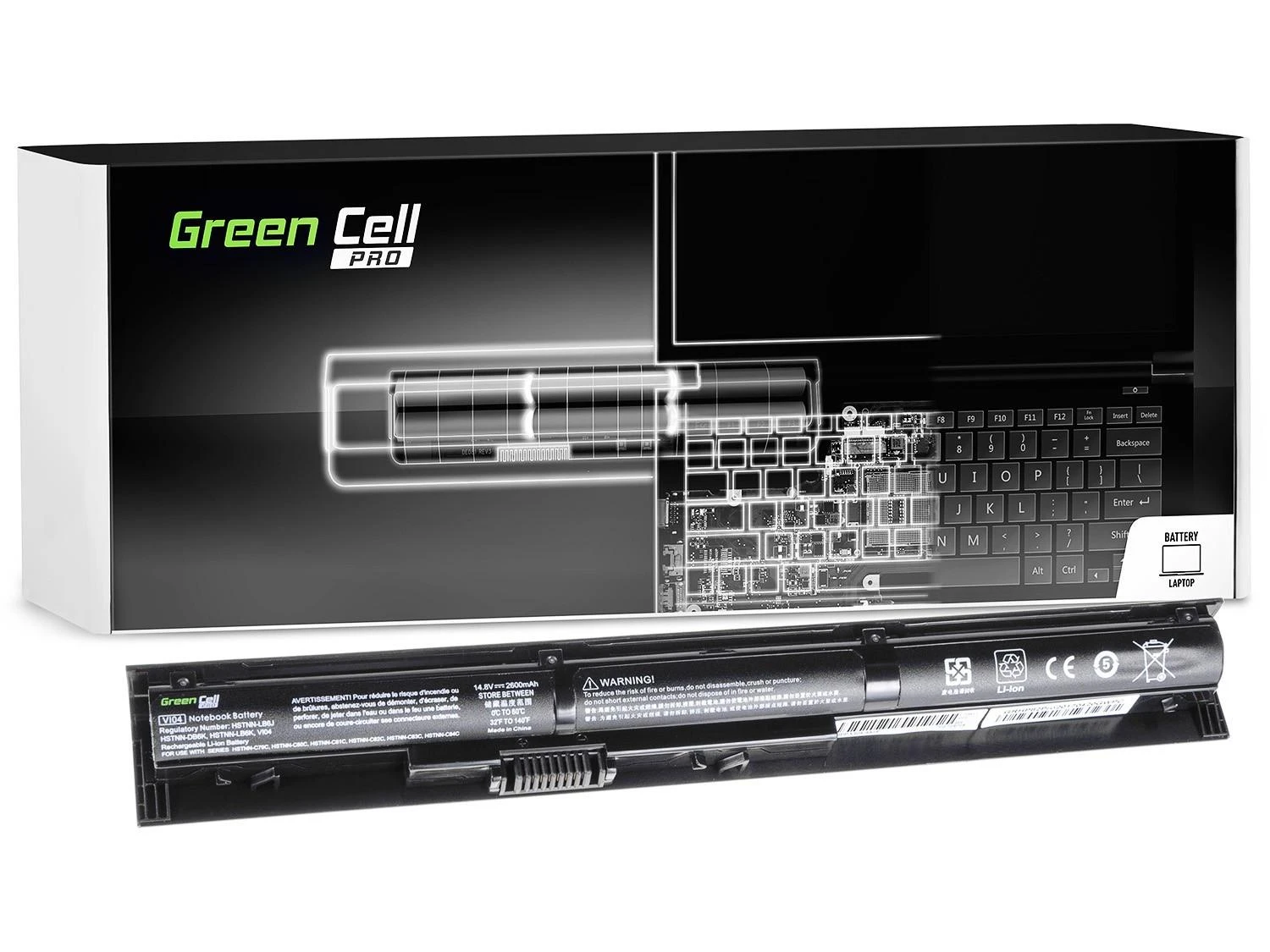 GREENCELL HP82PRO Baterija Žalias Cell PRO VI04 skirta HP ProBook 440 G2 450 G2, Pavilion 15-P 17-F