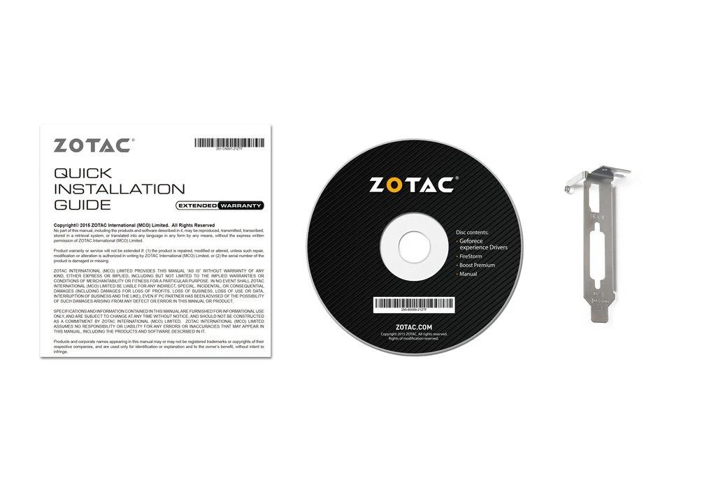 Vaizdo plokštė Žemo profilio ZOTAC GeForce GT 1030, 2 GB GDDR5, ATX/LP, DVI-D, HDMI 2.0b