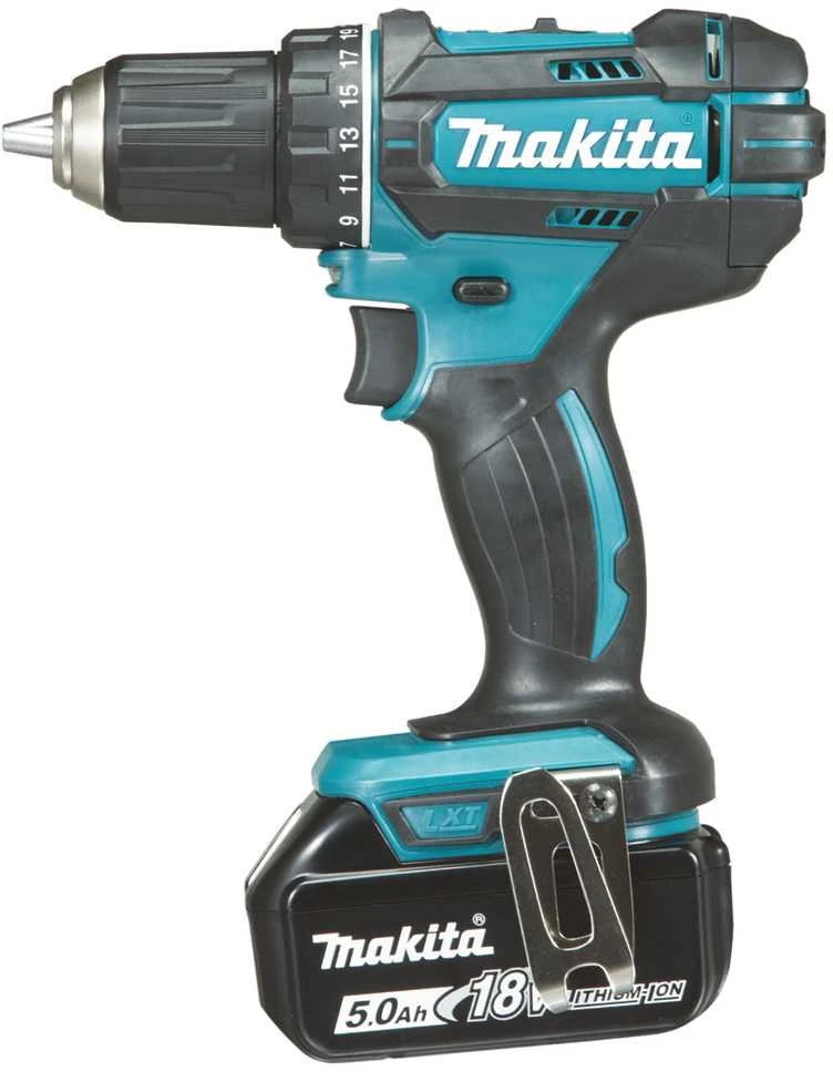 Makita DDF482RTJ Akumuliatorinis gręžtuvas, 18 V, 2x 5,0 Ah Li-ion, 62/36 Nm, 1,7kg, LED, MAKPACK