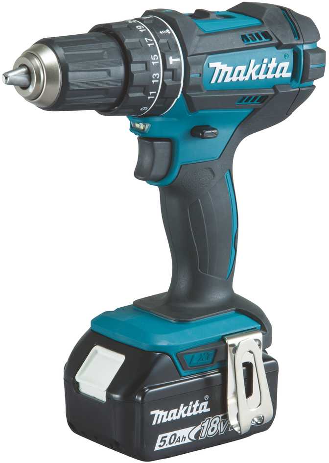 Makita DHP482RTJ Akumuliatorinis smūginis gręžtuvas, 18 V, 2x 5,0 Ah Li-ion, 62/36 Nm, 1,7kg, LED, MAKPACK