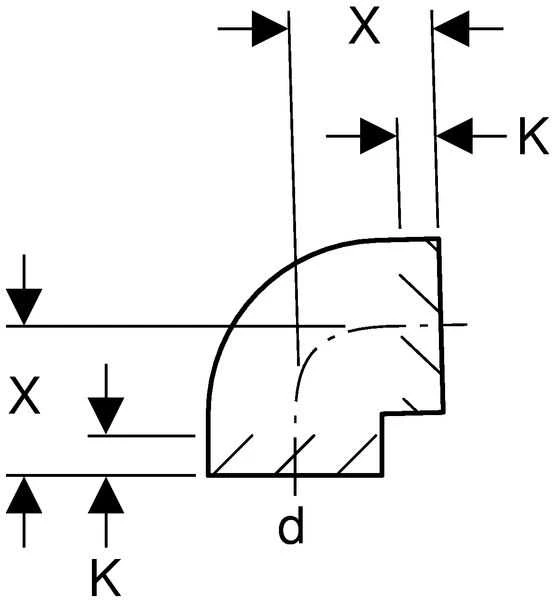 Alkūnė HDPE DN160 88.5° Geberit #369.088.16.1