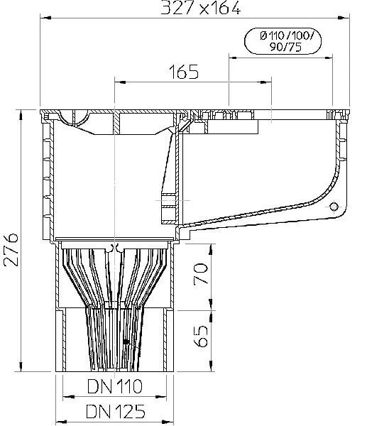 Hl Hutterer Lechner Stogo nuotekio surinkimo piltuvas juodas HL660E