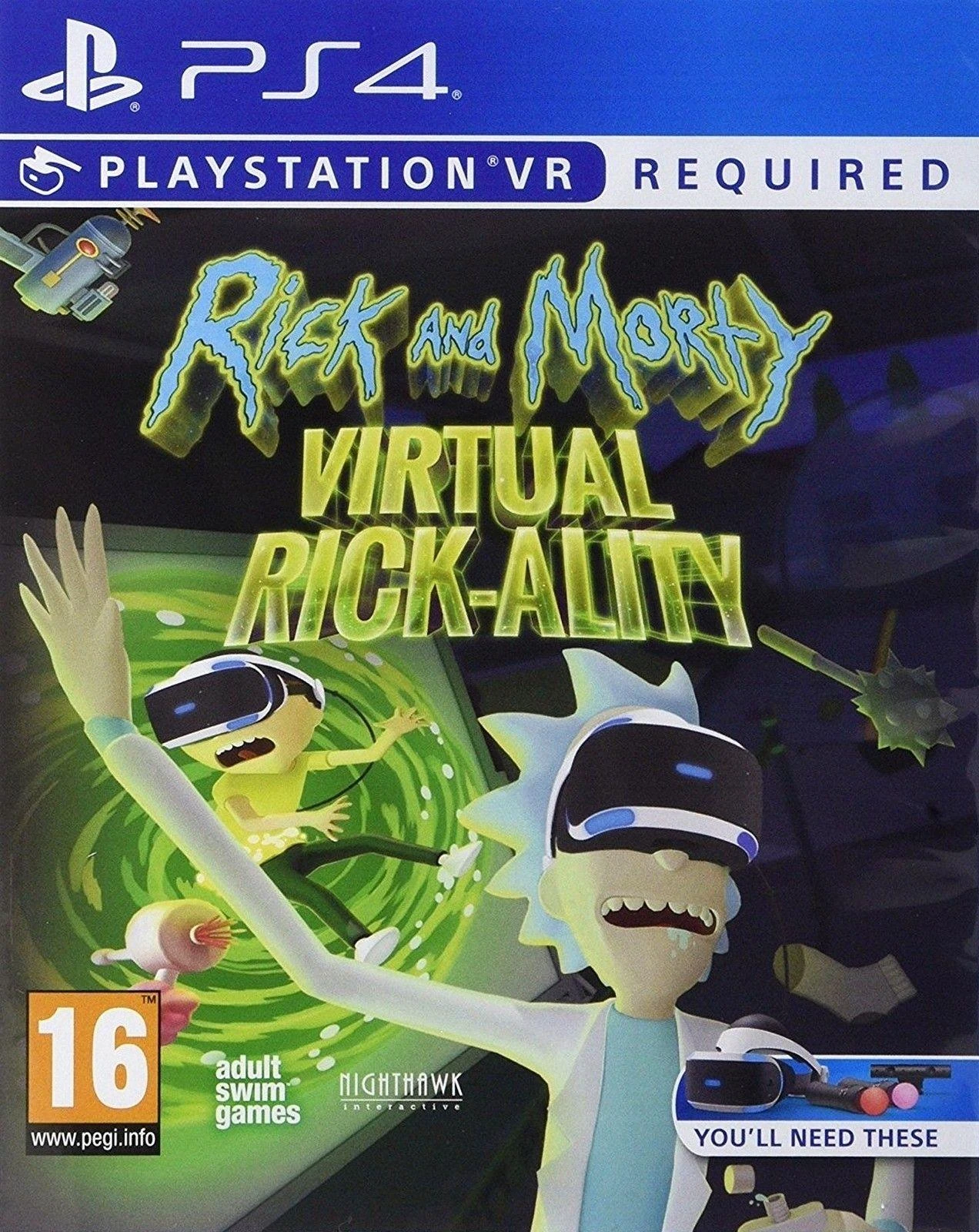 Suaugusiųjų plaukimo žaidimai „Rick & Morty: Virtual Rick-ality VR PS4“.