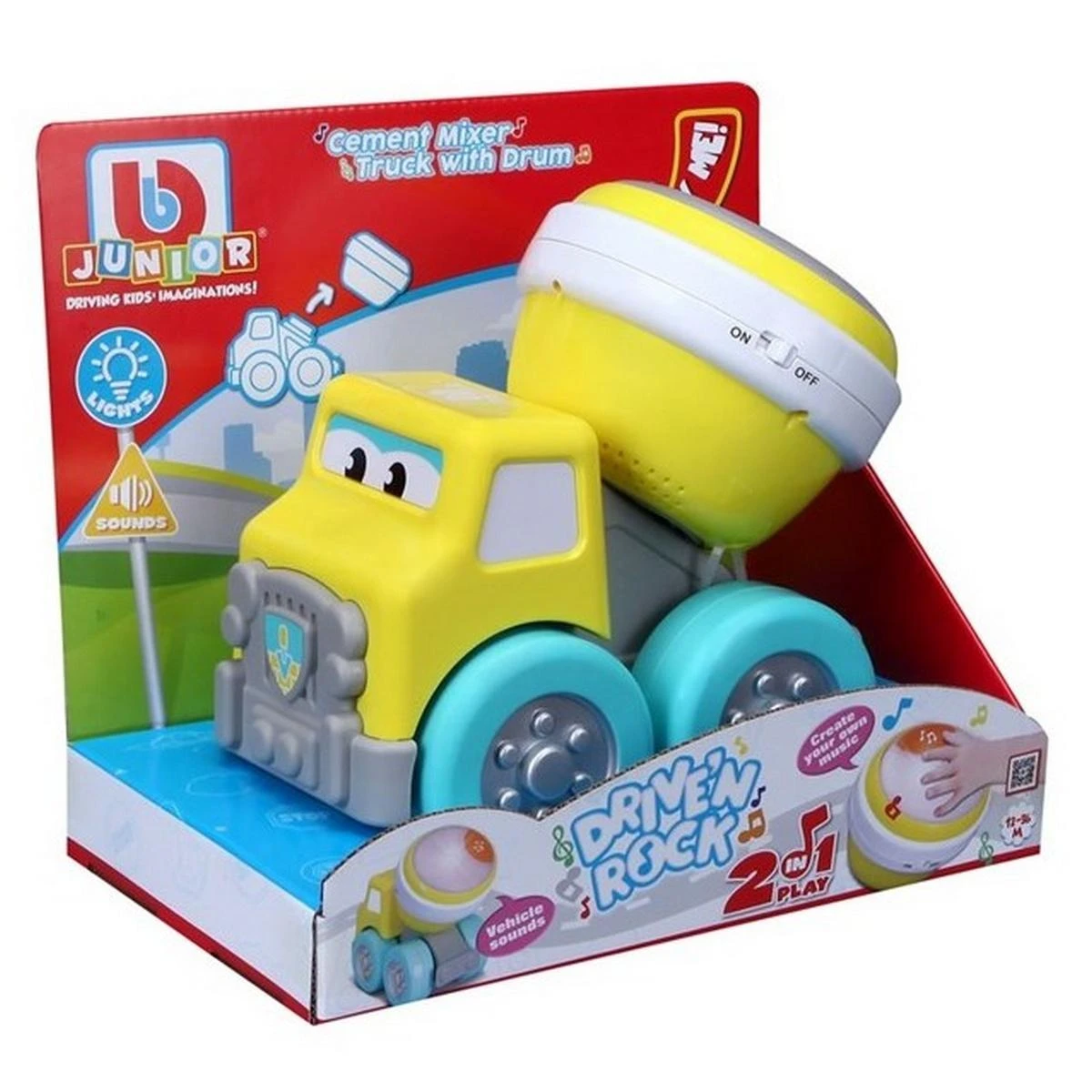 Amo Toys BB JUNIOR vilkikas-cemento maišyklė Drive 'N Rock, 16-89032