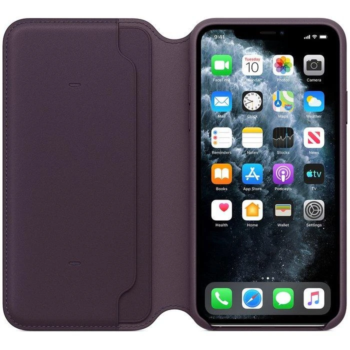 Apple iPhone 11 Pro odinis atverčiamas dėklas - Baklažano spalvos