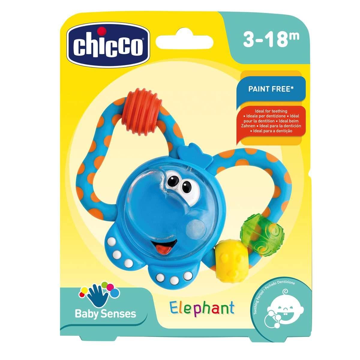 Chicco BABY SENSES barškutis - kramtukas (drambliukas), 00061411000000